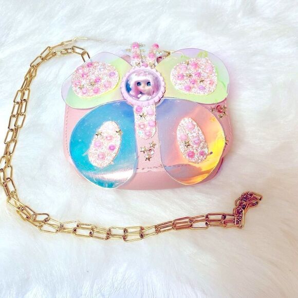 Custom Y2K Butterfly Iridescent Crossbody Purse Holographic - Picture 4 of 7